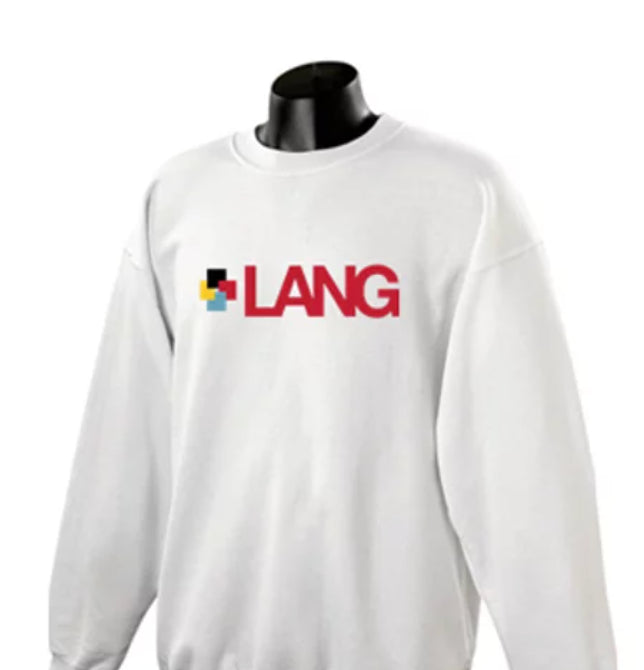LANG White Champion Crewneck
