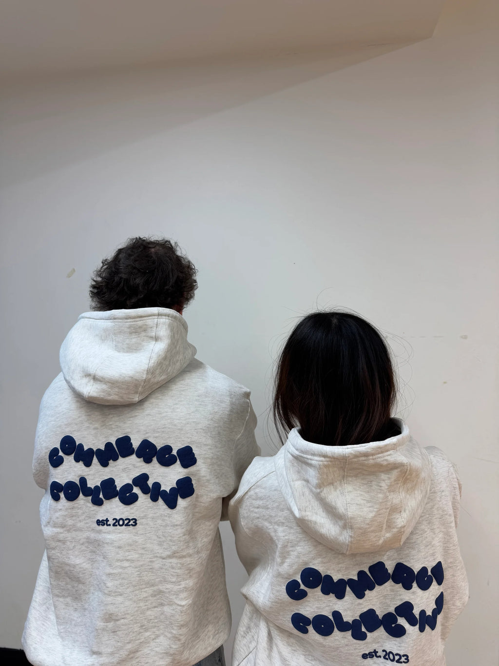 Commerce Collective Grey Puff Print Hoodie