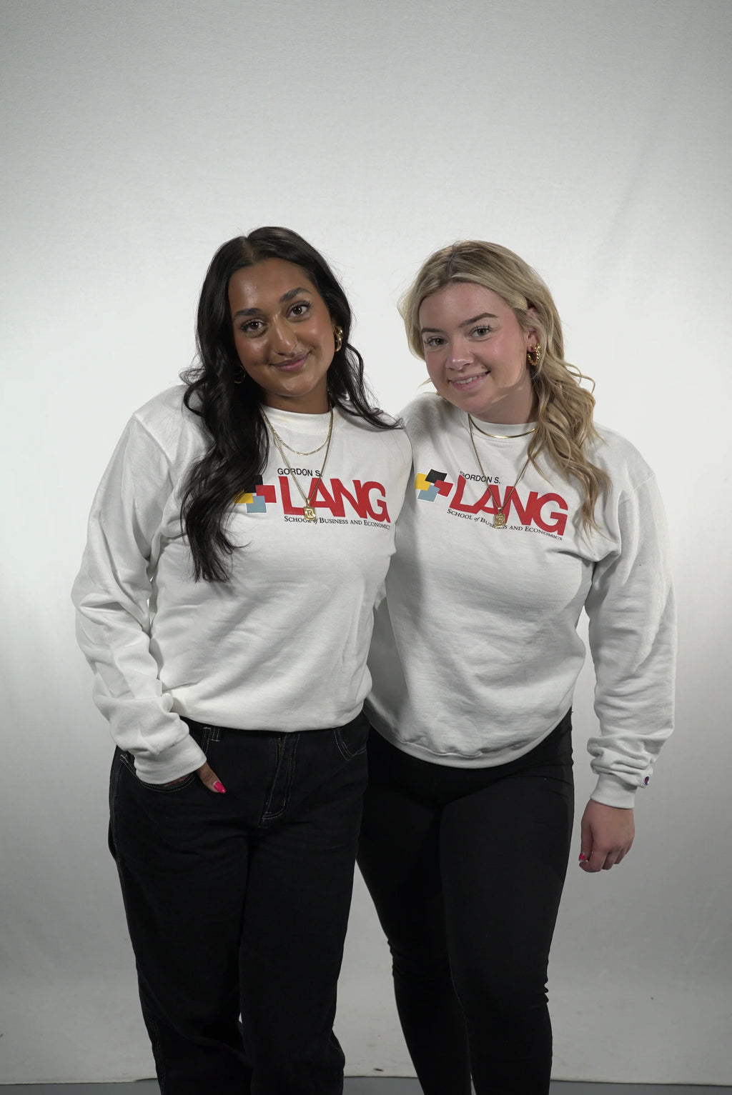 LANG White Champion Crewneck