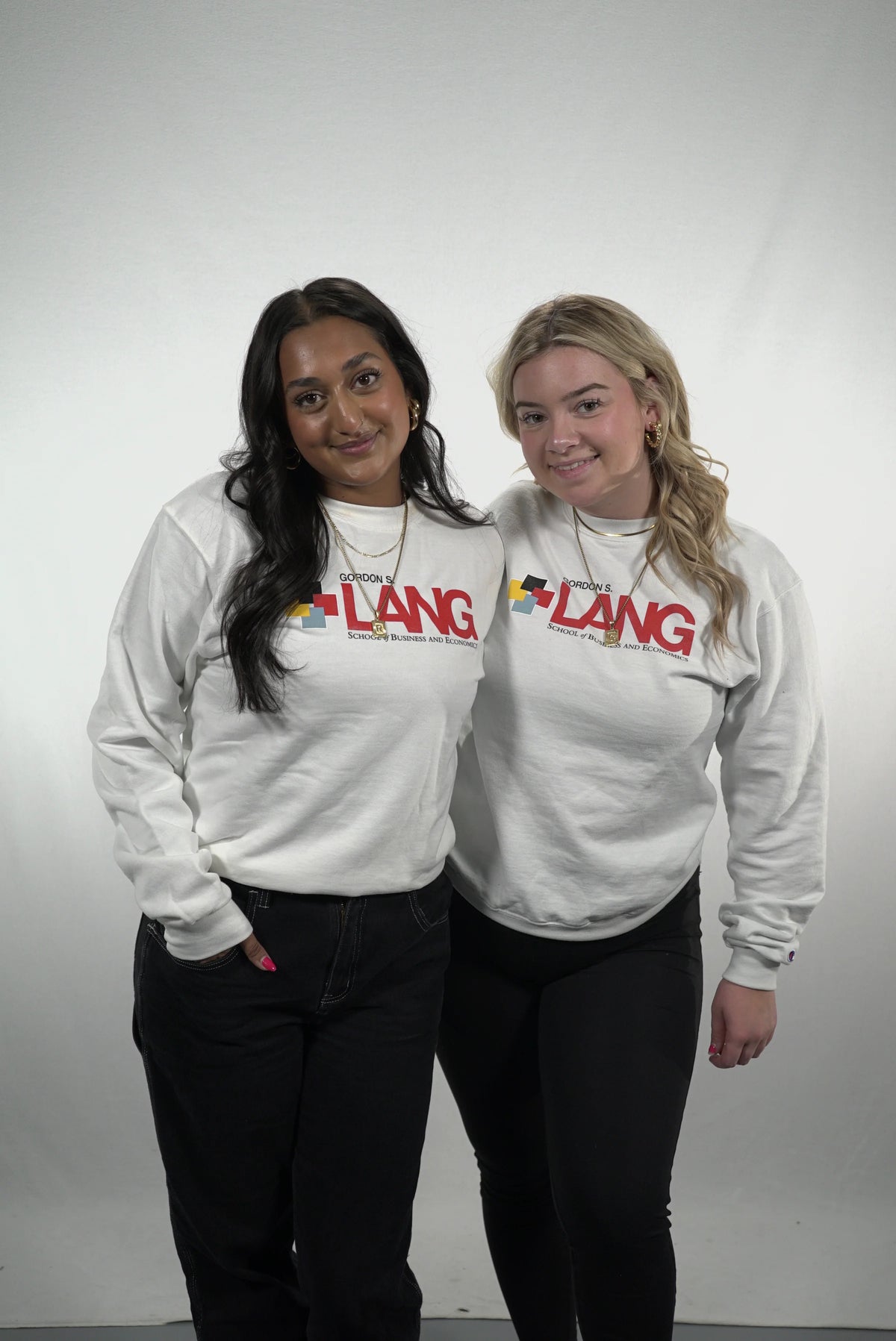 LANG White Champion Crewneck