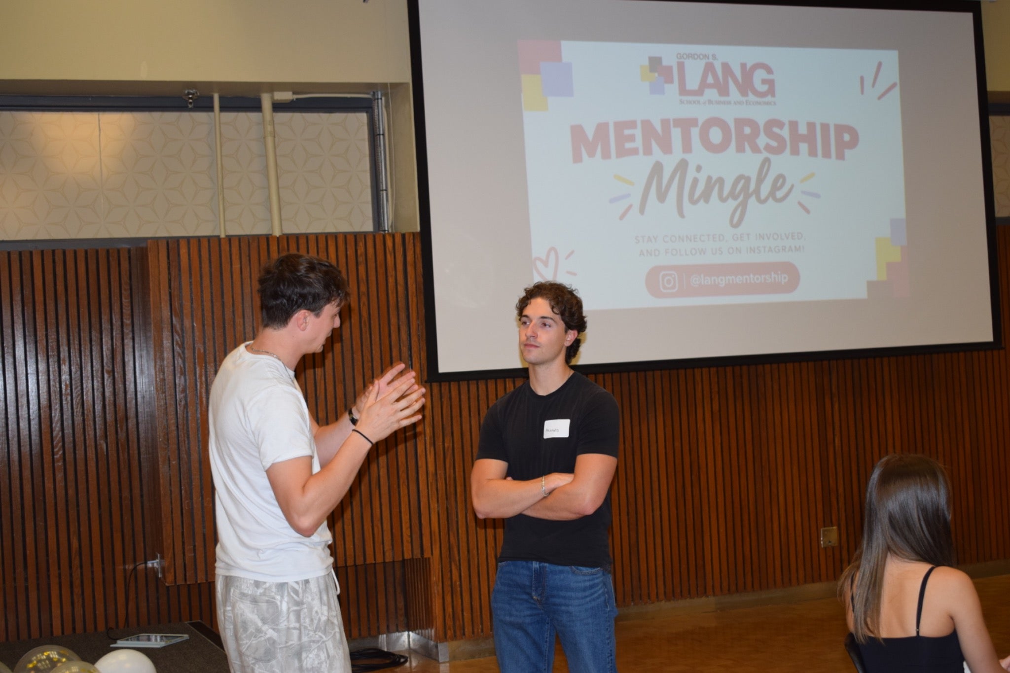 LANG students connecting at a mentorship event
